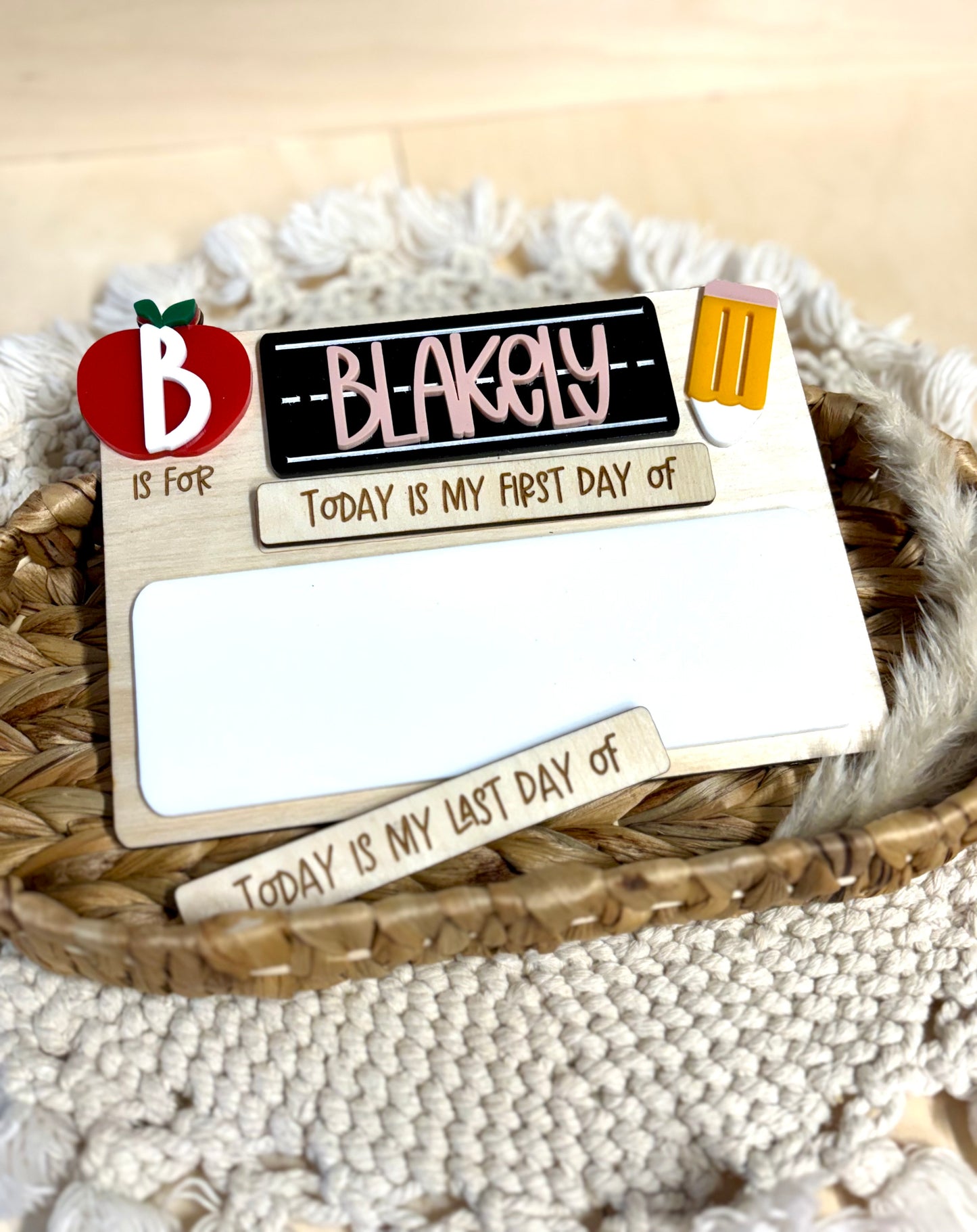 Interchangeable First & Last Day School Sign