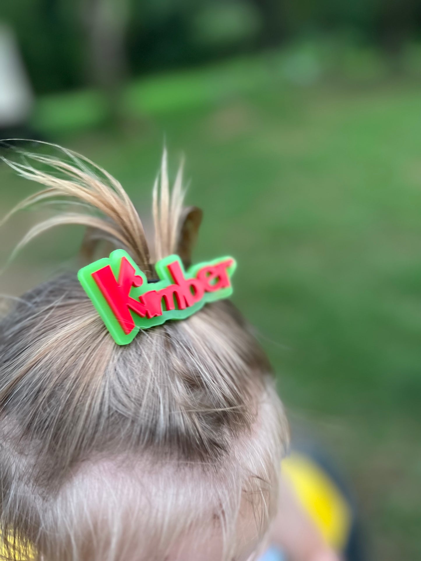 Personalized Green guy Hair Clip