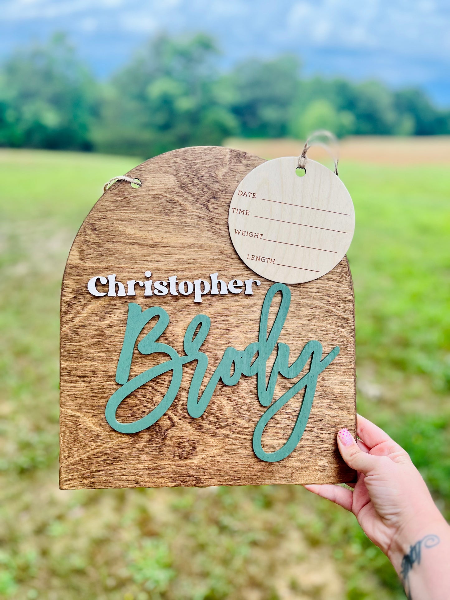 Custom Name Arched Hanger Wood Signs