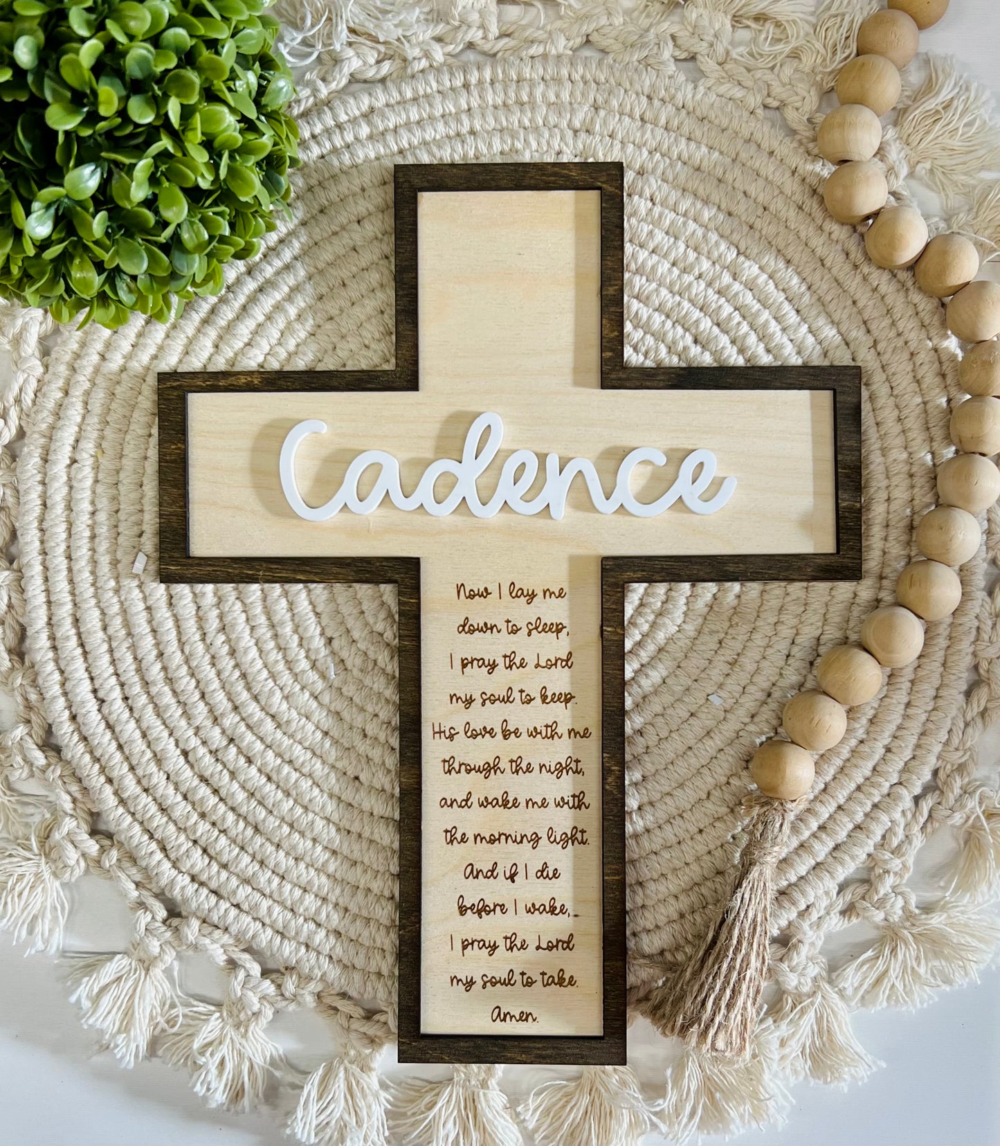 Custom Cross with Nighttime Prayers