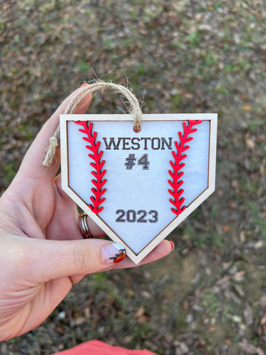 Personalized Home Plate Ornament