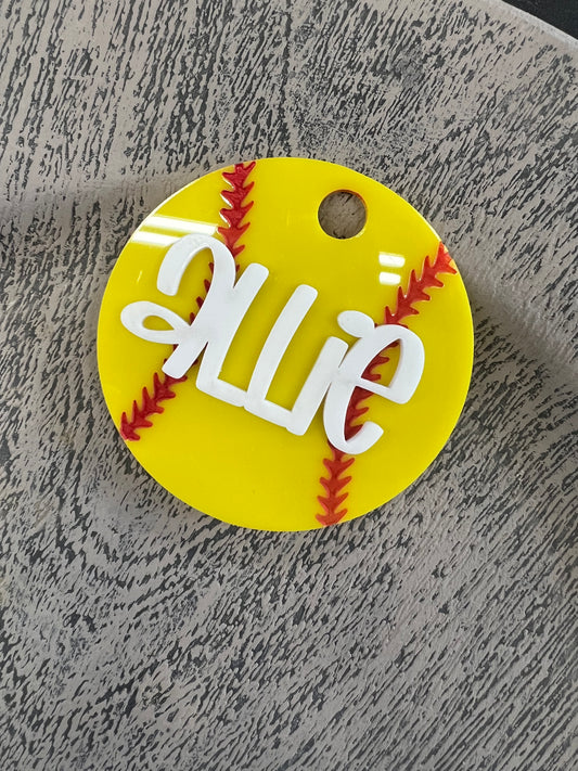 Personalized Baseball Softball cup topper