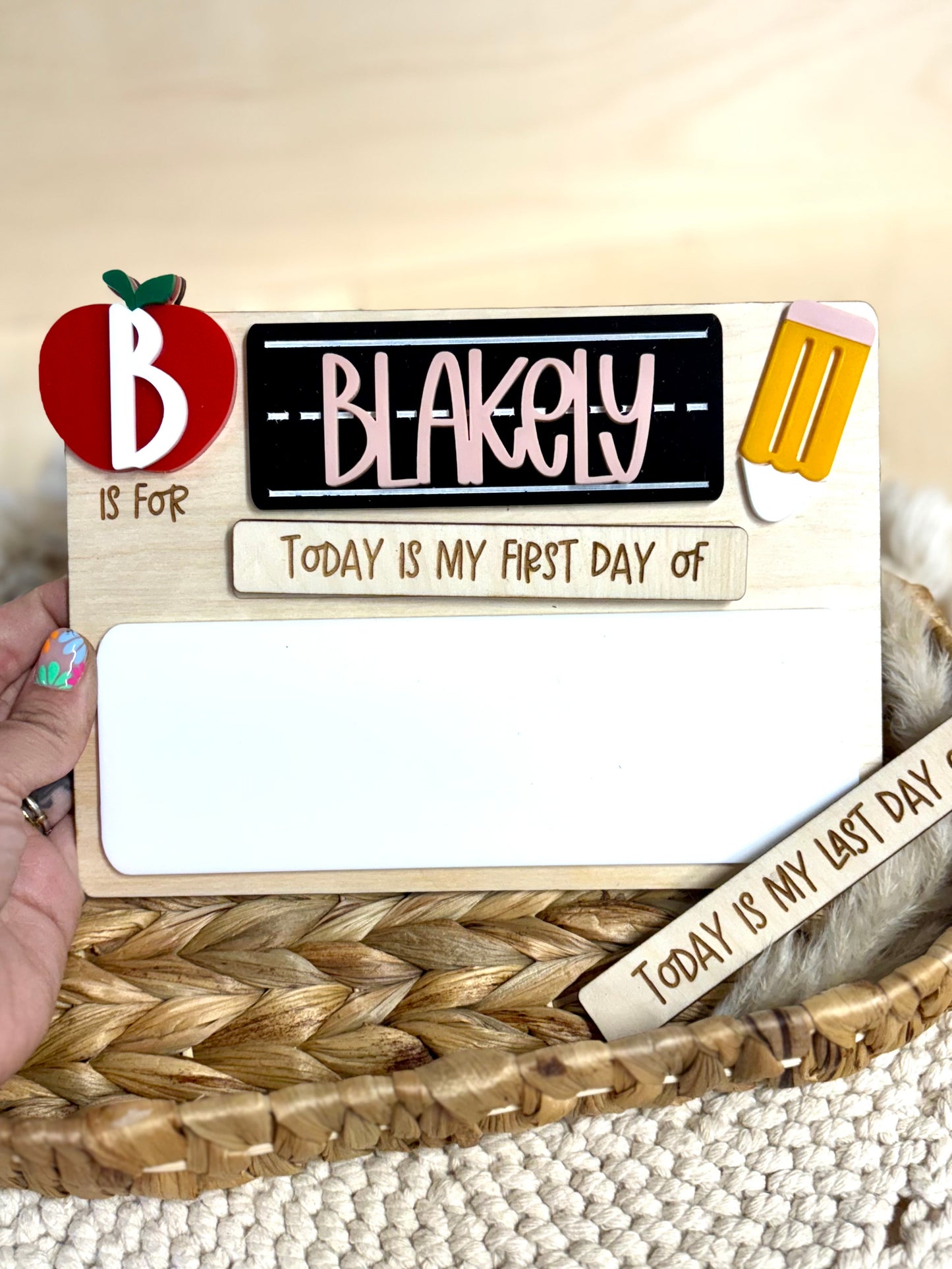 Interchangeable First & Last Day School Sign
