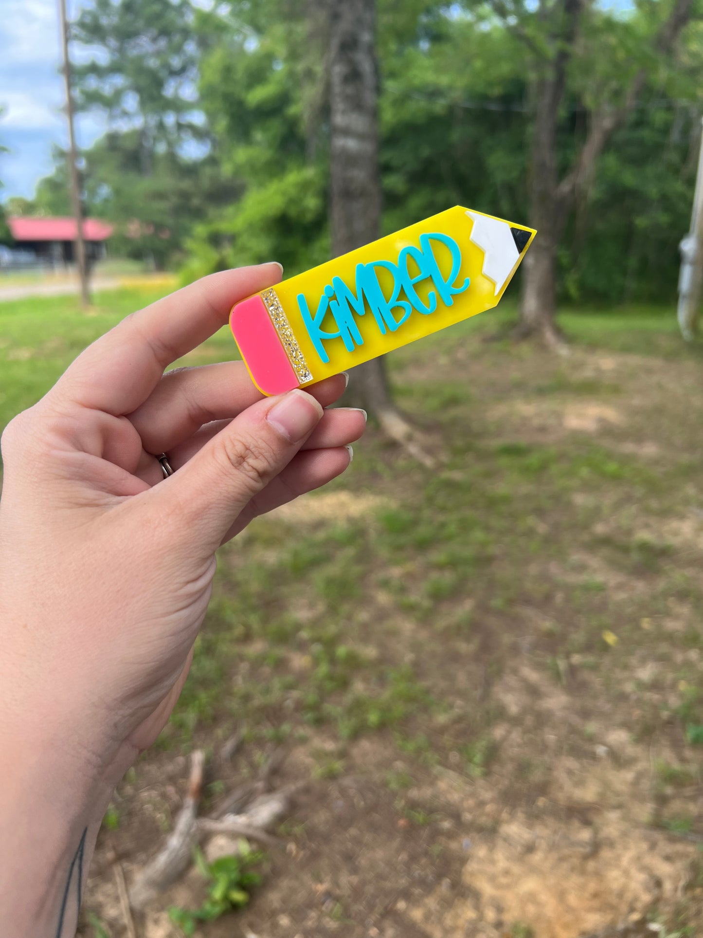 Personalized Pencil Hair Clip