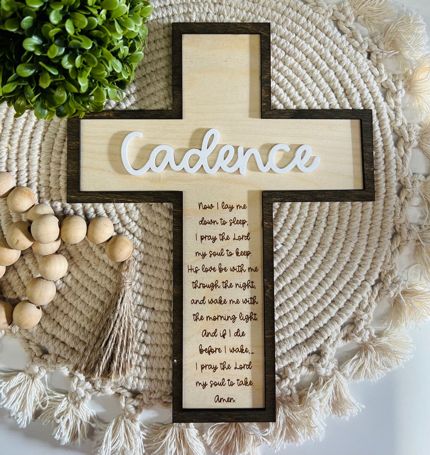 Custom Cross with Nighttime Prayers