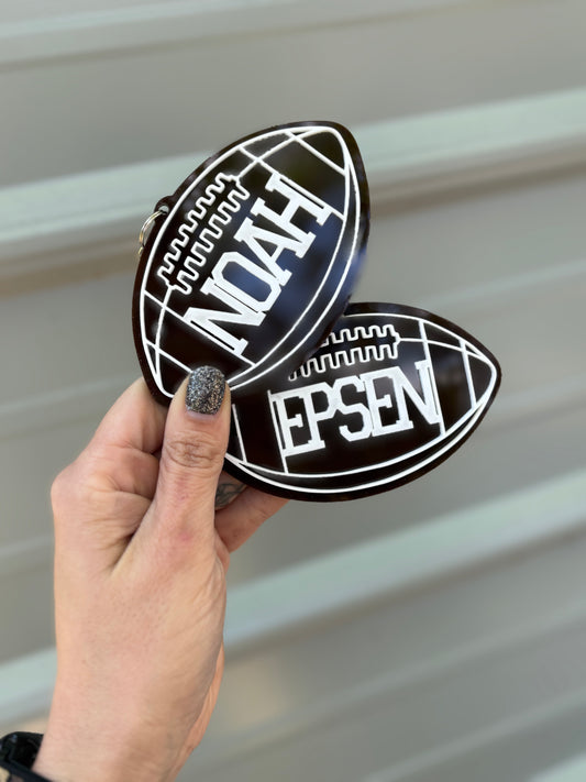 Personalized Football Name bag tag