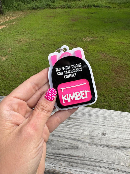 Emergency Contact Backpack NFC Keychain