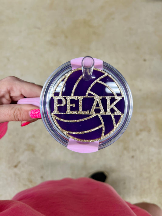 Personalized Volleyball cup topper