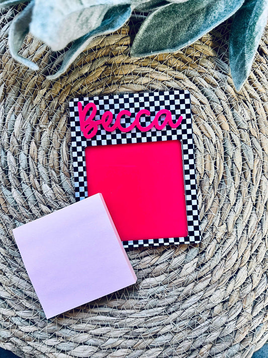 Checkered Sticky Note Holder