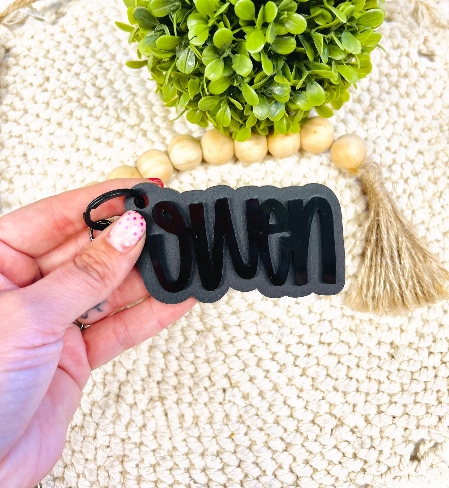 Matte Black Keychain