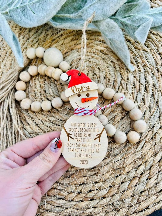 Personalized Snowman Height Ornament