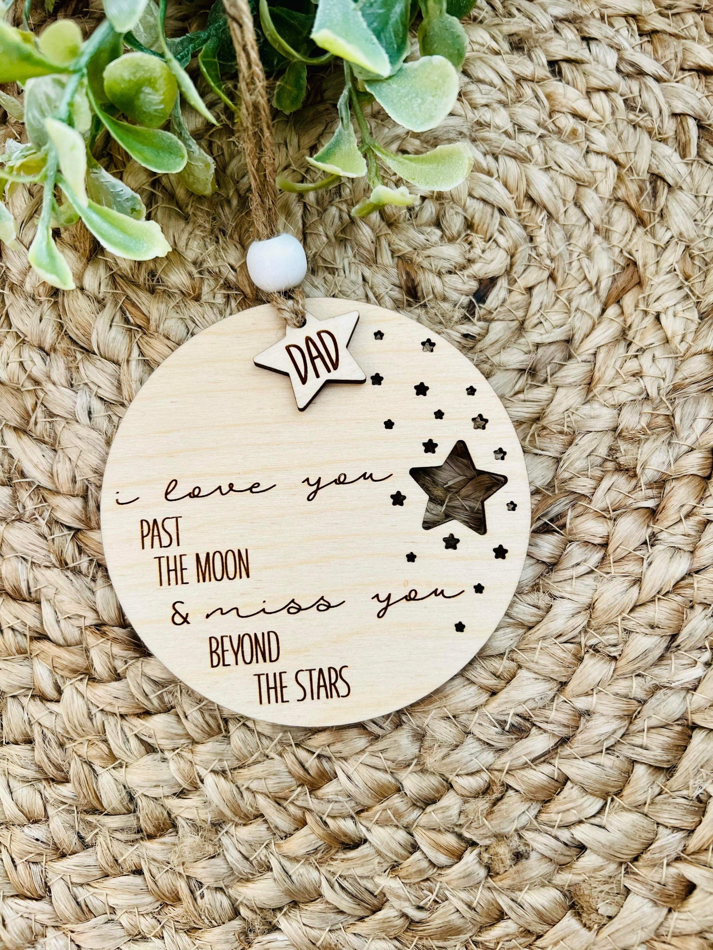 Personalized I Love You Past the Moon and Miss You Beyond the Stars Ornament