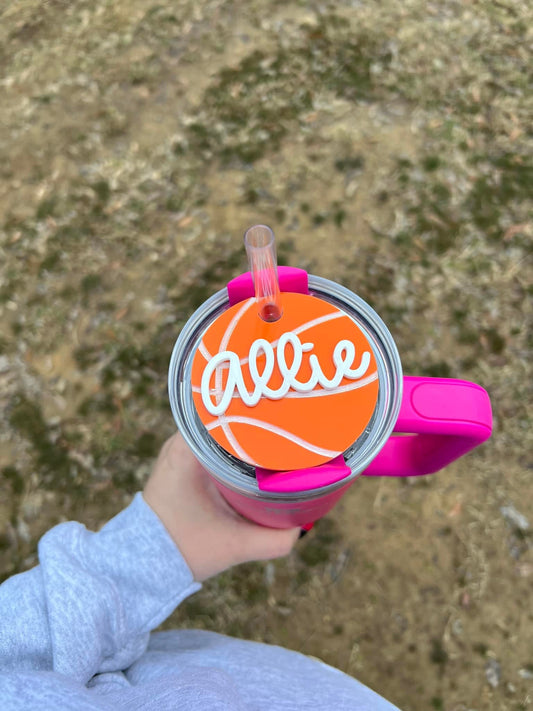 Personalized Basketball cup topper