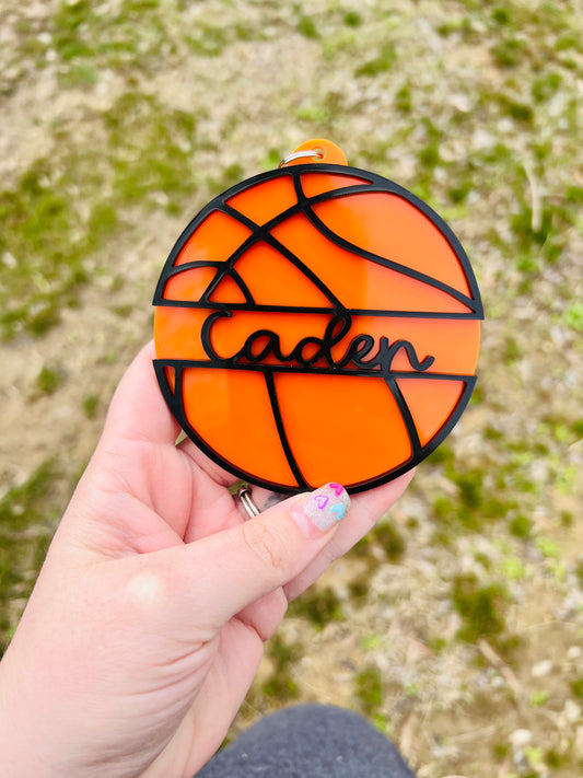 Personalized Basketball Name bag tag