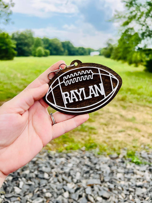 Personalized Football Name bag tag