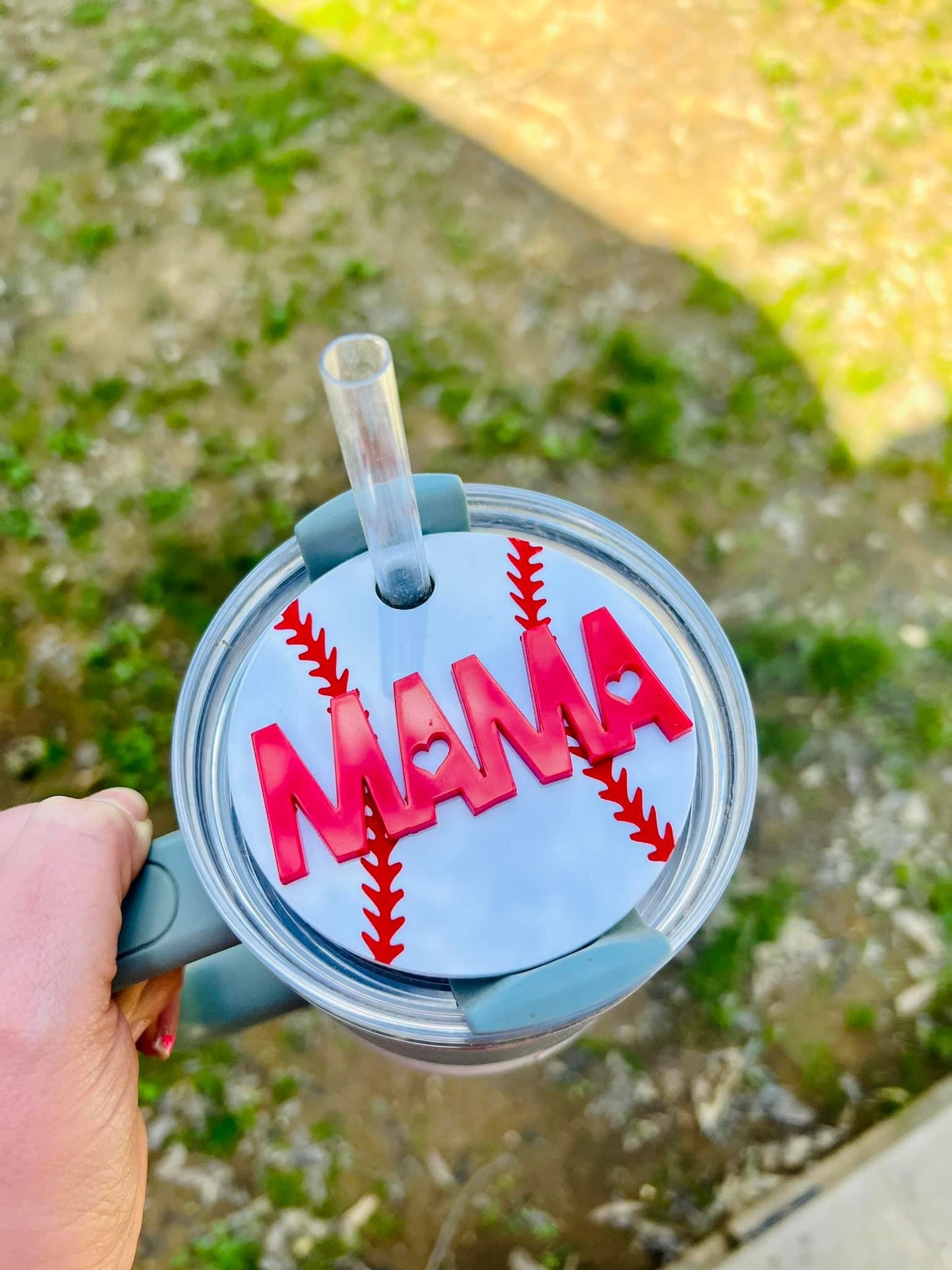 Personalized Baseball Softball cup topper