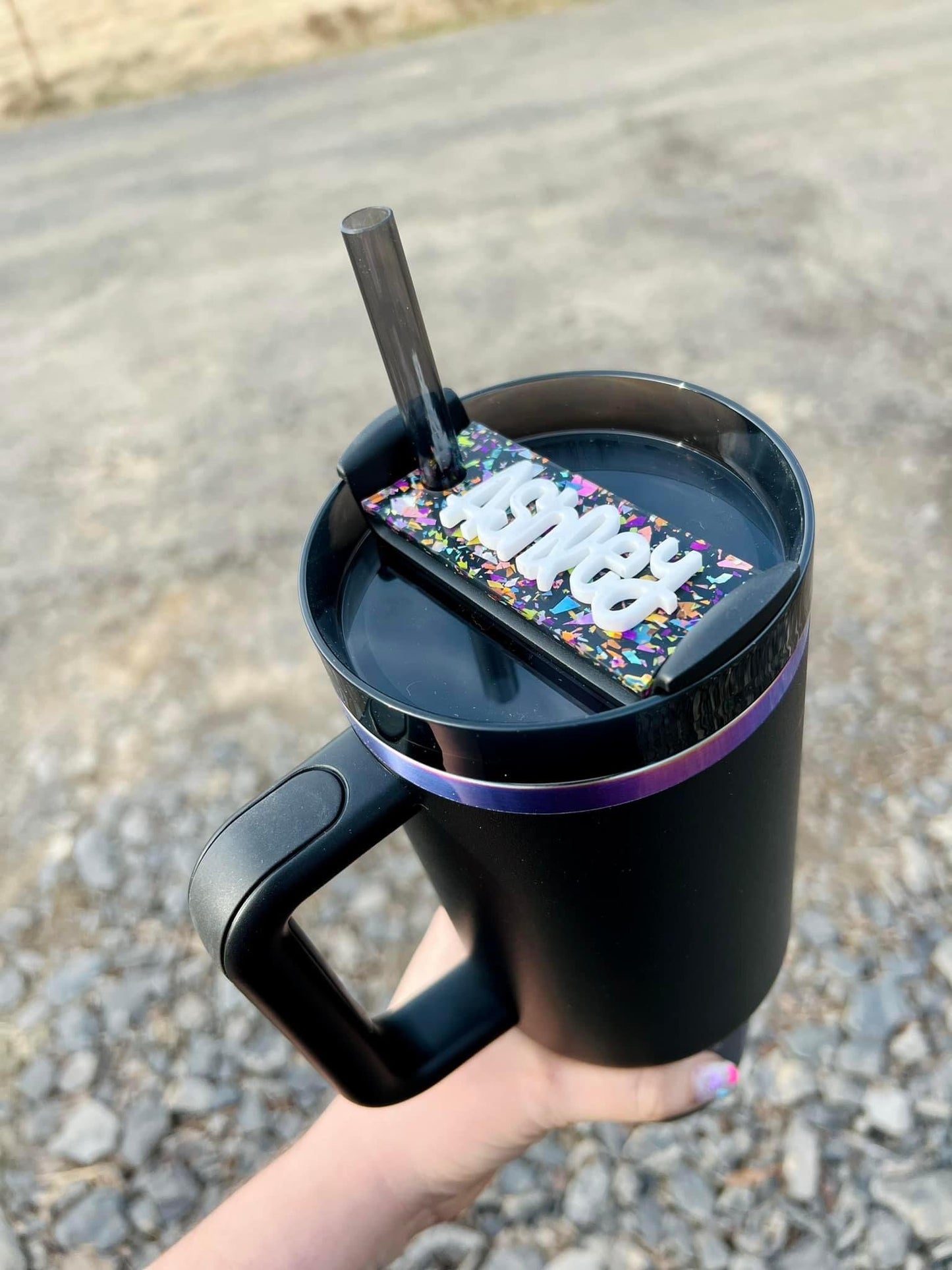 Personalized Black Chroma Cup topper