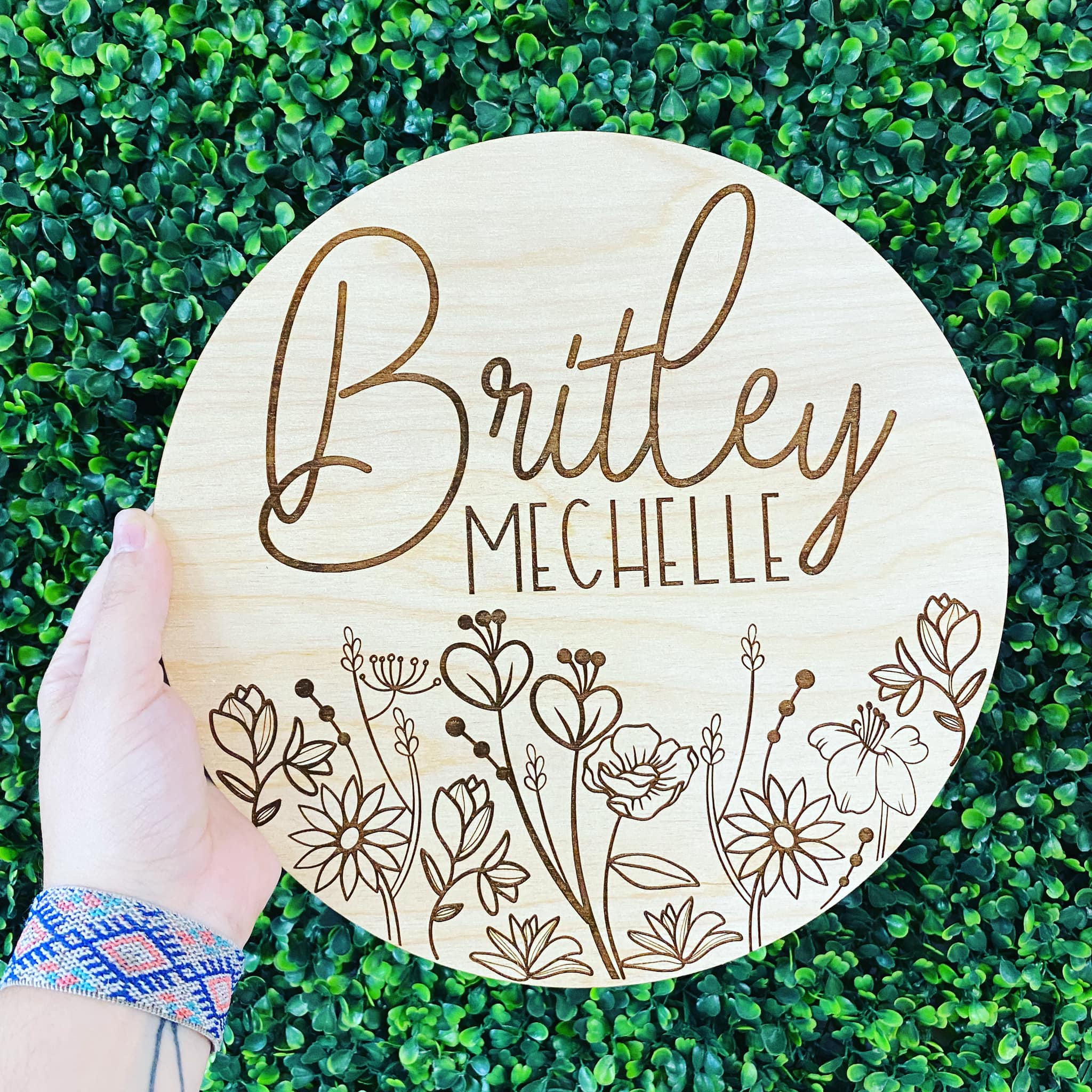 Baby Name Rounds Floral Name Rounds – ashleysdesignswholesale