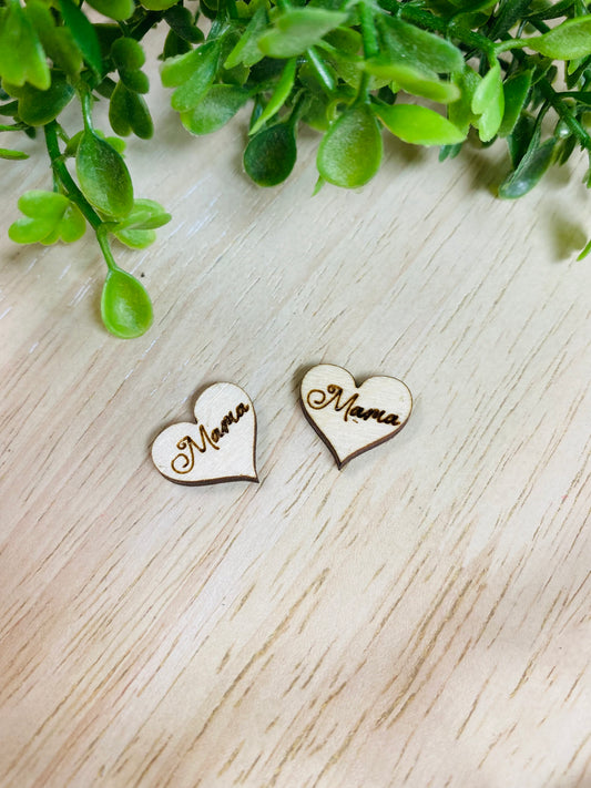 Mama heart stud earring