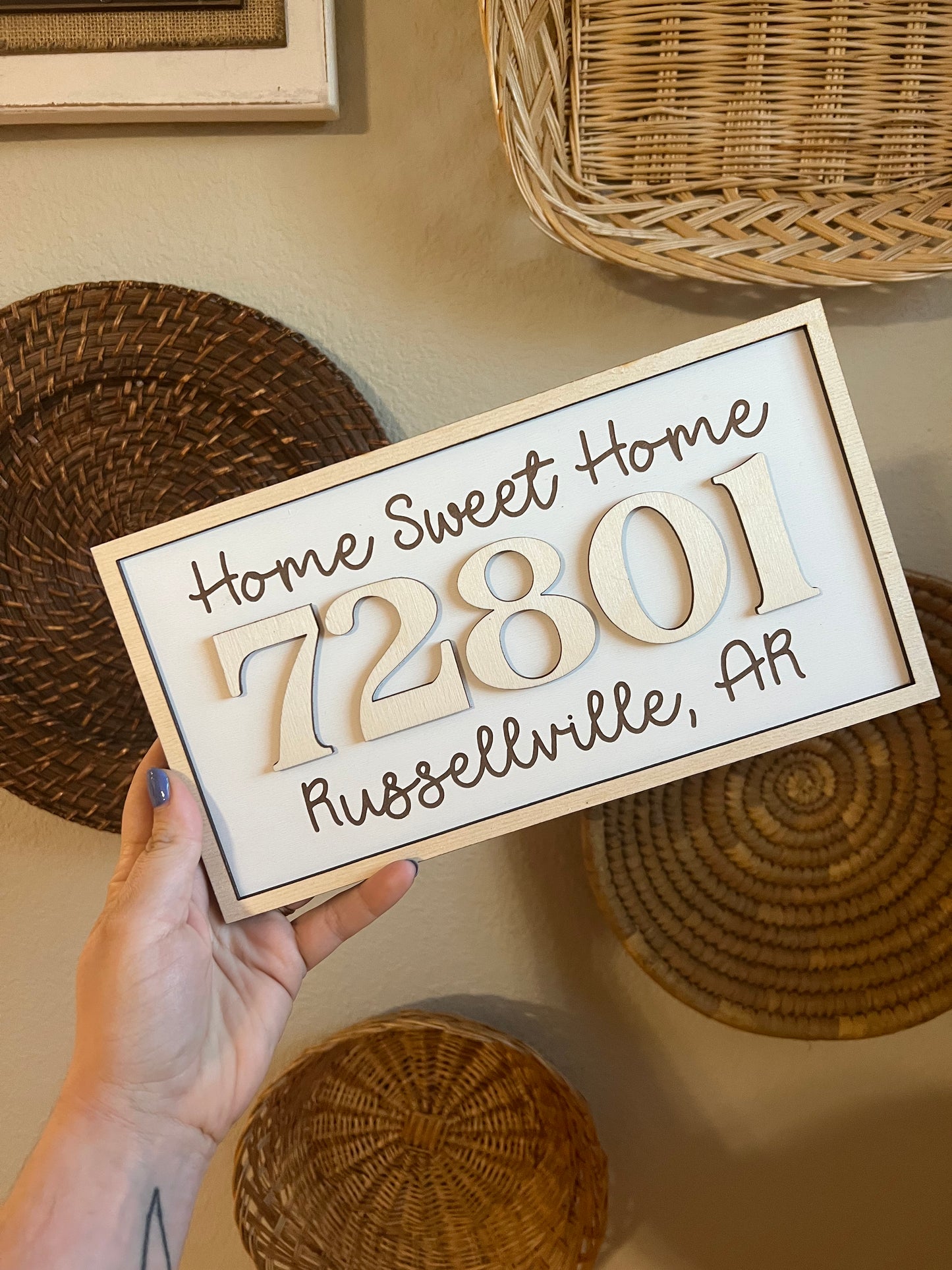 Home sweet home zip code sign