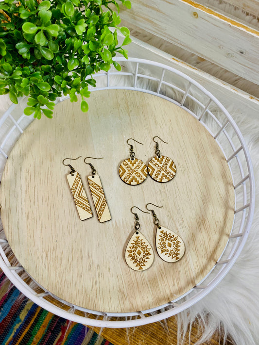 Leopard Aztec earrings