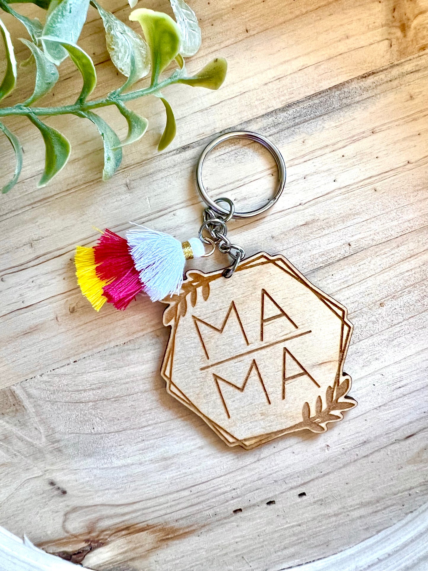 Mama hexagon keychain